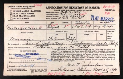 James Drullinger headstone application-modified