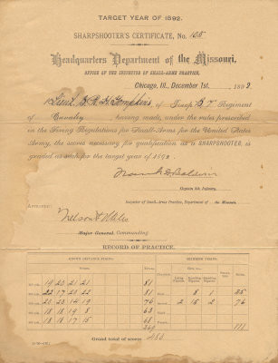 Lt. Tompkins Sharpshooter cert