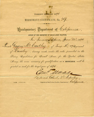 Gregory Mc Carthy Marksman cert