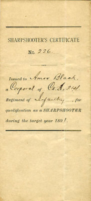 Amos Black Sharpshooter cert