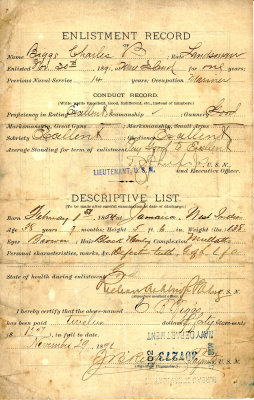 Charles Biggs USN Discharge