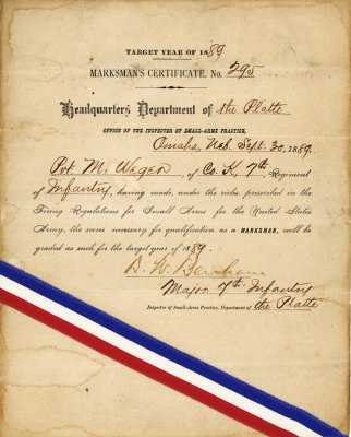 Pvt M Wegen Co K 7th Inf. Marksman
