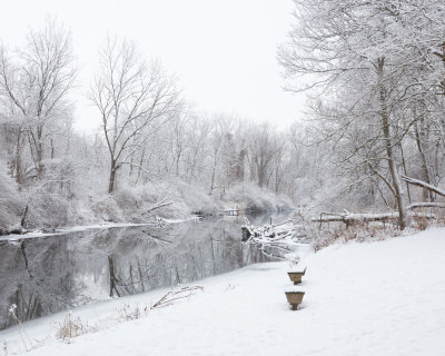 Snow at the Fishing Hole 