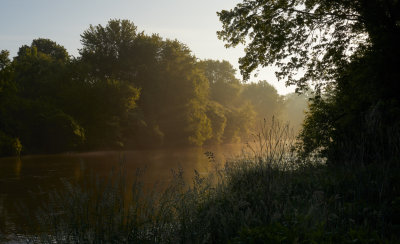 Riverbank and Morning Mist 