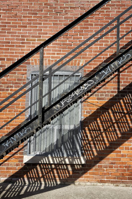 Stairway and gray window