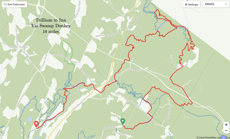 14 mile Trillium to Inn Via Swamp Donkey