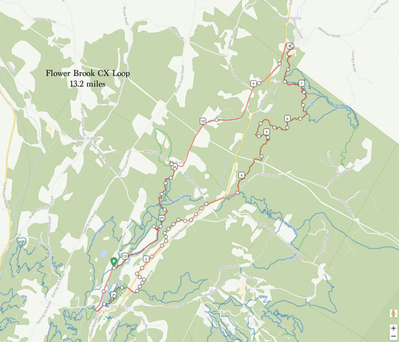 13.2 mile Flower Brook Loop from Inn