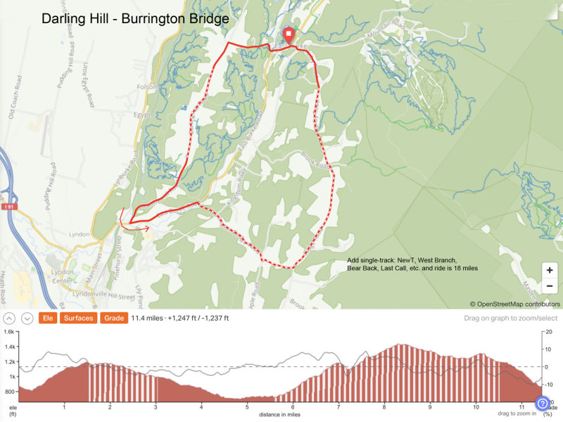 11.4 mile Darling Hill - Burrington Bridge from Town
