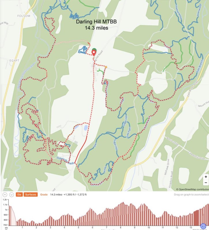 14.3 mi Darling Hill MTB from bike shop