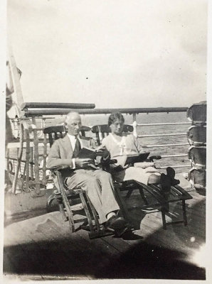 1931 Will and margaret chamberlain on ship trip to new york MLR2020.jpg