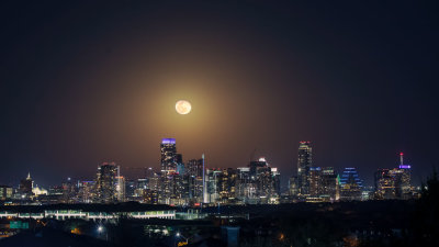 Wolf Moon over Austin