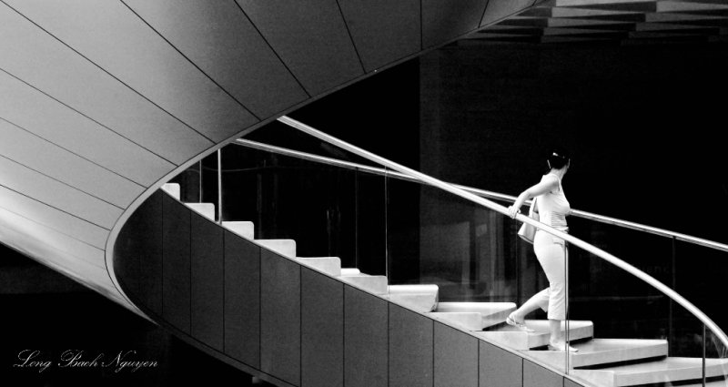 Lady on Staircase in the Louvre Museum, Paris, France 132  