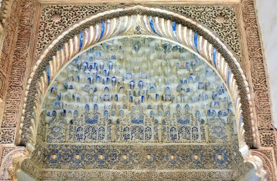 Decorative Muqarnas Vaulting Ceiling in Nasrid Palace, Alhambra, Granada, Spain 775