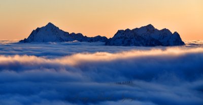 Mt Washington and Mt Pershing at sunset, Olympics Mountain, Washington 511 