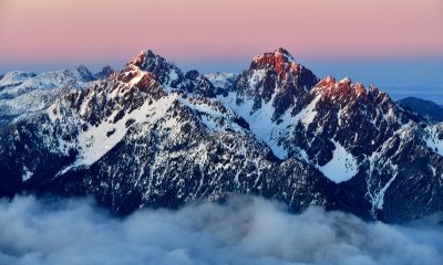 Mount Constance at sunset, Olympic Mountains, Washington 713a 
