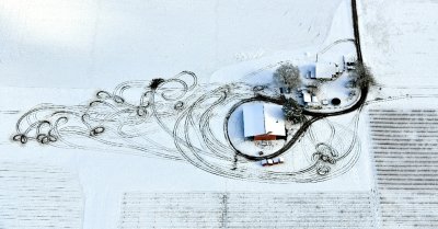 Patterns in the snow in Snoqualmie River Valley, Carnation, Washington 312 