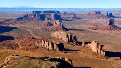 Monument Valley, Navajo Nation Tribal Park, John Ford Point, Camel Butte, The Thumb, Elephant Butte, Merrick Butte, Mittens 