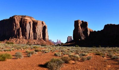 Elephant Butte, Cly Butte, East Mtten Butte, Castle Rock, Bear and Rabbit, Stagecoach, Monument Valley, Navajo Tribal Park 608 