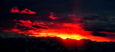 Sunset across Cascade Mountains near Mt Rainier, Washington 115
