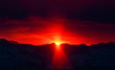 Sunset across Cascade Mountains near Mt Rainier, Washington 148