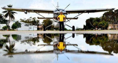 Me in front Kodiak Quest airplane, Tavernier Airpark, Florida Keys, Florida 005 