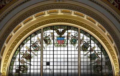 Window above Reading Room, Thomas Jefferson Building, Library of Congress, U S Capitol, Washington District of Columbia 265