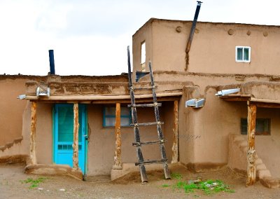 Taos Pueblo or Pueblo de Taos, North House,and ladder, New Mexico 049 
