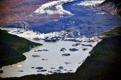 Fairweather glacier lagoon and icebergs, Fairweather Range, Glacier Bay National Monument, Alaska 691 