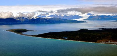 Point Riou Spit, Taimpshian Point, Riou Bay, Icy Bay, Robinson Mountains, Yahtse Glacier, Wrangell Saint Elias National Park AK