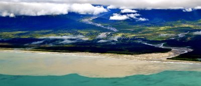 Duktoth River and North Channel Yakataga, Yakatga airport, Kulthieth Mountain, Gulf of Alaska, Alaska 933 