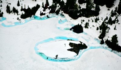 Melting ice on Snow Lake, base of Chair Peak, Cascade Mountains, Washington 371  