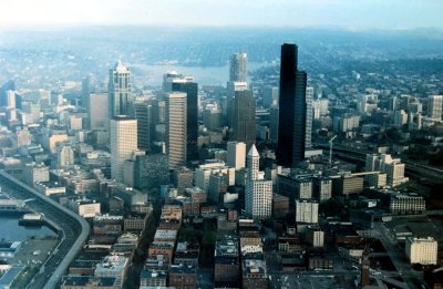 Downtown Seattle, Old Pioneer Square, Alaskan Viaduct, South Lake Union, Lake Union in 1988