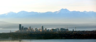 Downtown Seattle, Space Needle, Smith Tower, Puget Sound, The Brothers, Olympic Mountains, Washington 148 