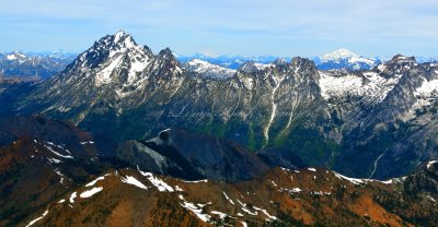Mount Stuart, Sherpa Peak, Argonaut Peak, Colchuck Peak, Dragontail Peak, Little Annapuroa, Glacier Peak, Mount Stuart Range 