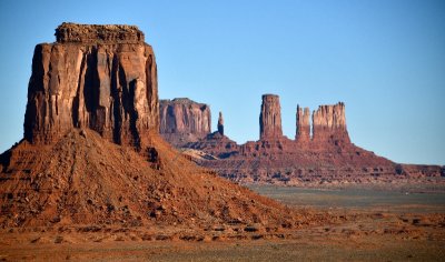 East Mitten Butte, Castle Rock, Bear and Rabbit, Stagecoach, King-on-his-Throne, Saddleback, Monument Valley, Navajo Tribal Park