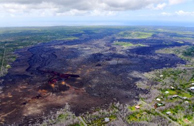 Fissure 8 lava flow across Leilani Estate and Puna, Big Island, Hawaii 1070 