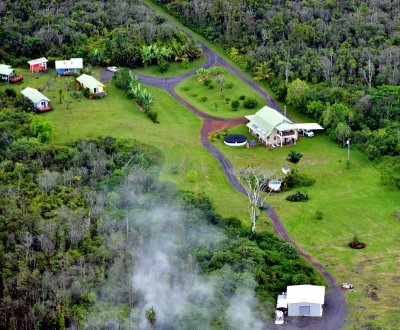 Houses on active Eastern Rift Zone, Leilani Estate, Pahoa, Hawaii 979  
