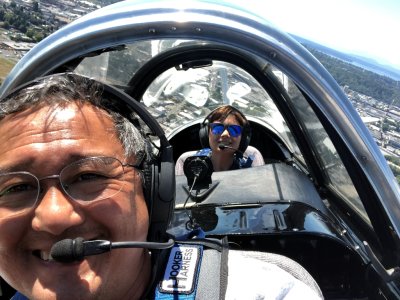 Brandon and Uncle flying in T34A 