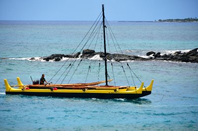 Canoe vessel Kini Kini, Kailua Bay, Kona, Big Island of Hawaii 020 