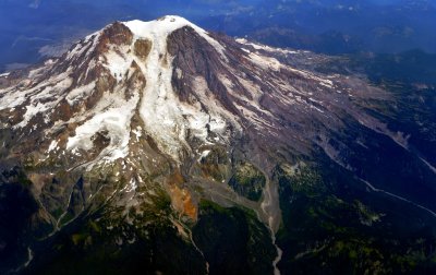 L-R Puyallup Glacier, South Mowich Glacier, Liberty Cap, Mount Rainier, Tahoma Glacier, Tacoma Cleaver, Point Success
