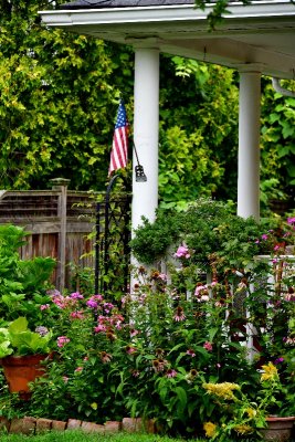 Flowers in Garden and Flag, Village of Nelsonville, New York 012 