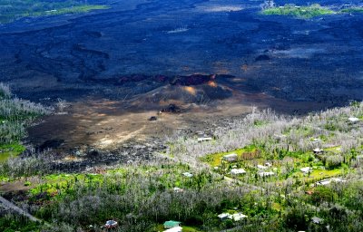 Fissure 8 lava flow across Leilani Estate and Puna, Big Island, Hawaii 1004