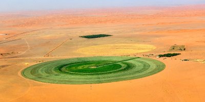 Green Crop Circle in Saudi Desert and Sand Dunes, Saudi Arabia 1645 