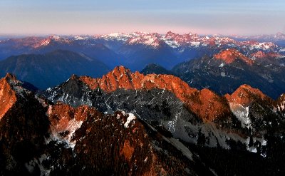 Kaleetan Peak, Chair Peak, Brant Peak, The Tooth, Mt Snoqualmie, Mt Thomson, Chikamin Peak, Lemah Mt, Chimney Rock, Overcoat 