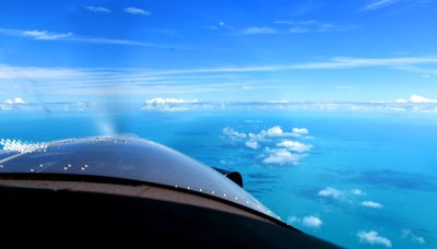 Flying Kodiak airplane across to Andros Island, The Bahamas 122
