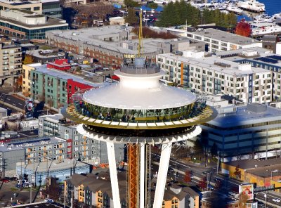 Space Needle and New Glass Observation Deck, South Lake Union, Seattle, Washington 097 