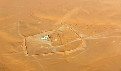 Barrier around compound, Saudi Desert, Riyadh Region, Saudi Arabia 135  