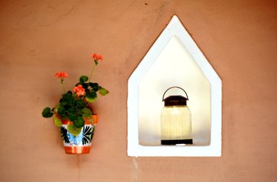 Flower Pot and Lamp in Adobe House, Riyadh Saudi Arabia 182 