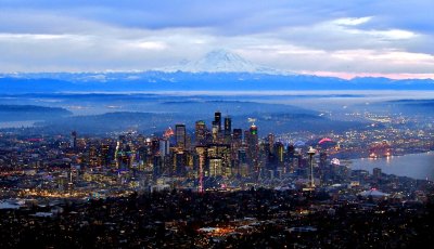 Seattle and Mount Rainier, Puget Sound, Pacific Northwest, Washington 372 