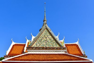 Entrance Way With Spire Roof, Wat Arun Temple Wall, Bangkok, Thailand 536 